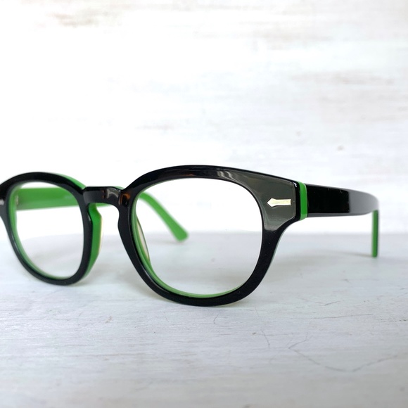 New Bold Acetate +1.00 Reading Glasses Green Black Horn rim Unisex - Picture 7 of 13